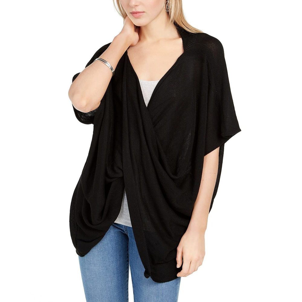 Save The Ocean Recycled Knit Twist Poncho (Black)